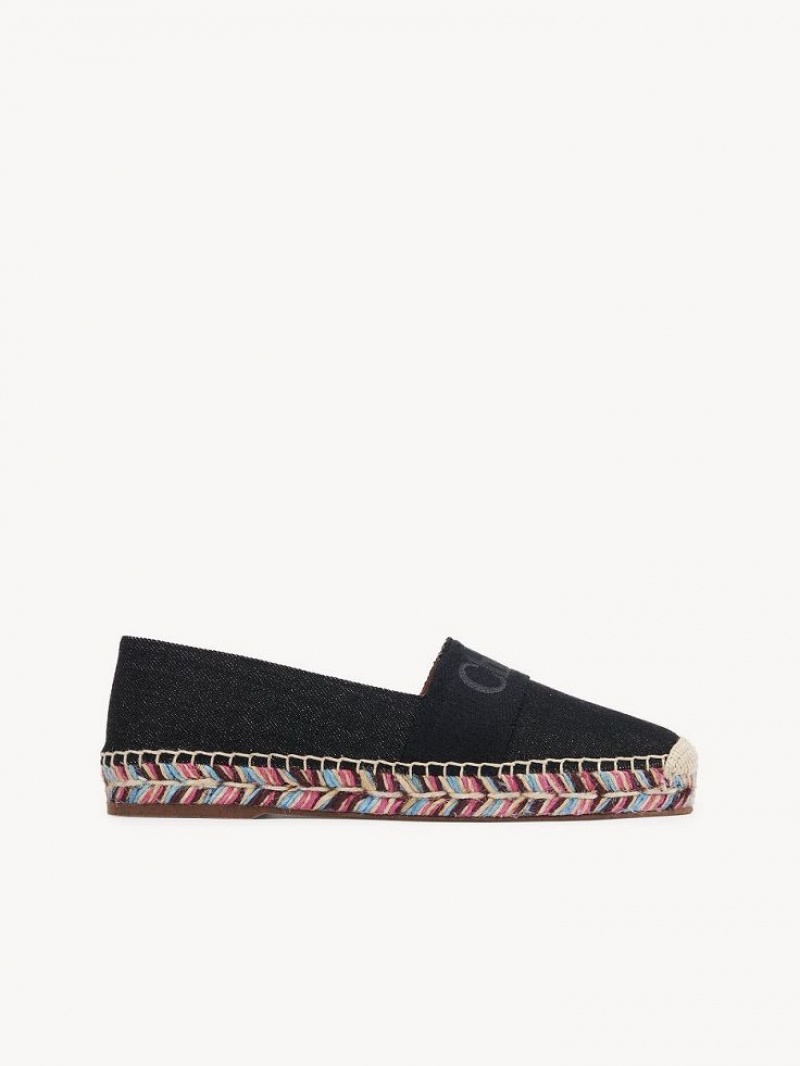 Chloe Piia Flat Espadrille Black | CHE-SR14144