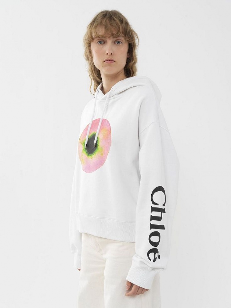 Chloe Printed Hooded Sweaters WHITE - PINK 1 | CHE-SR13870