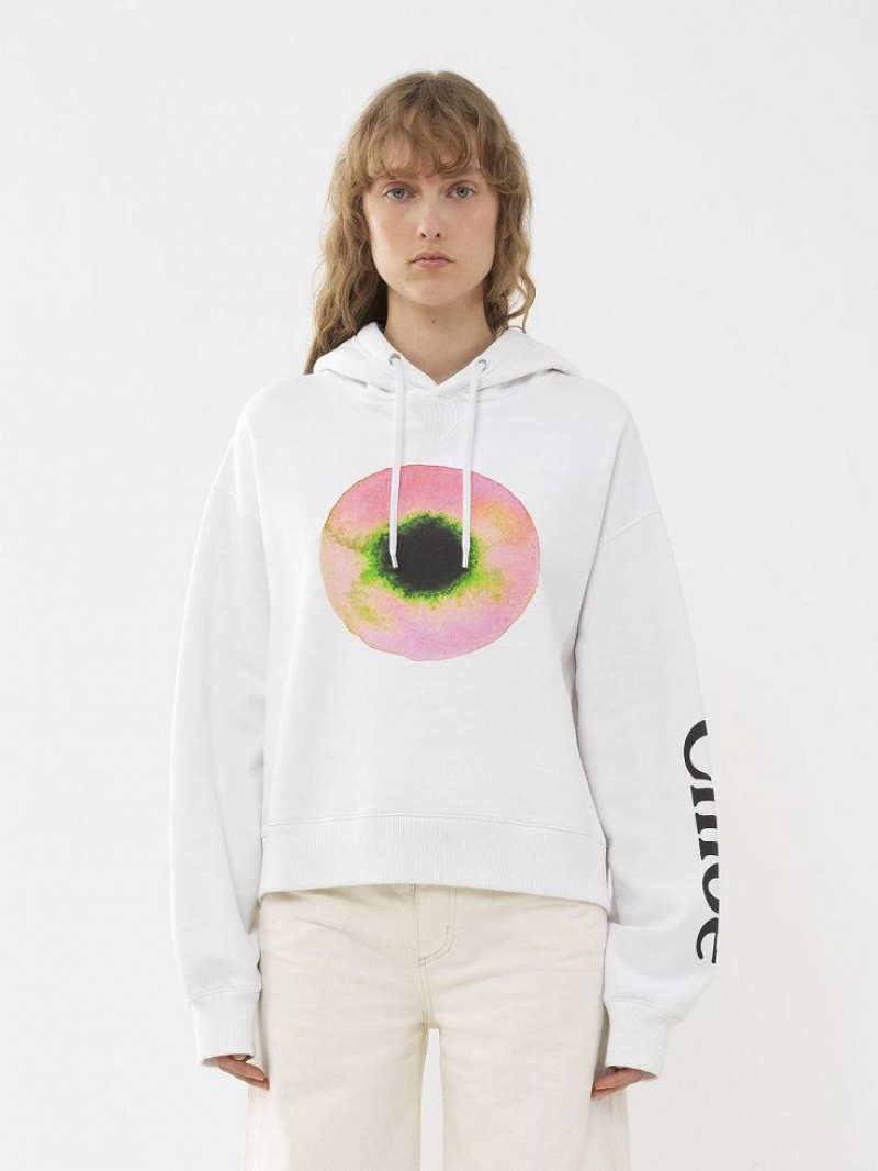 Chloe Printed Hooded Sweaters WHITE - PINK 1 | CHE-SR13870