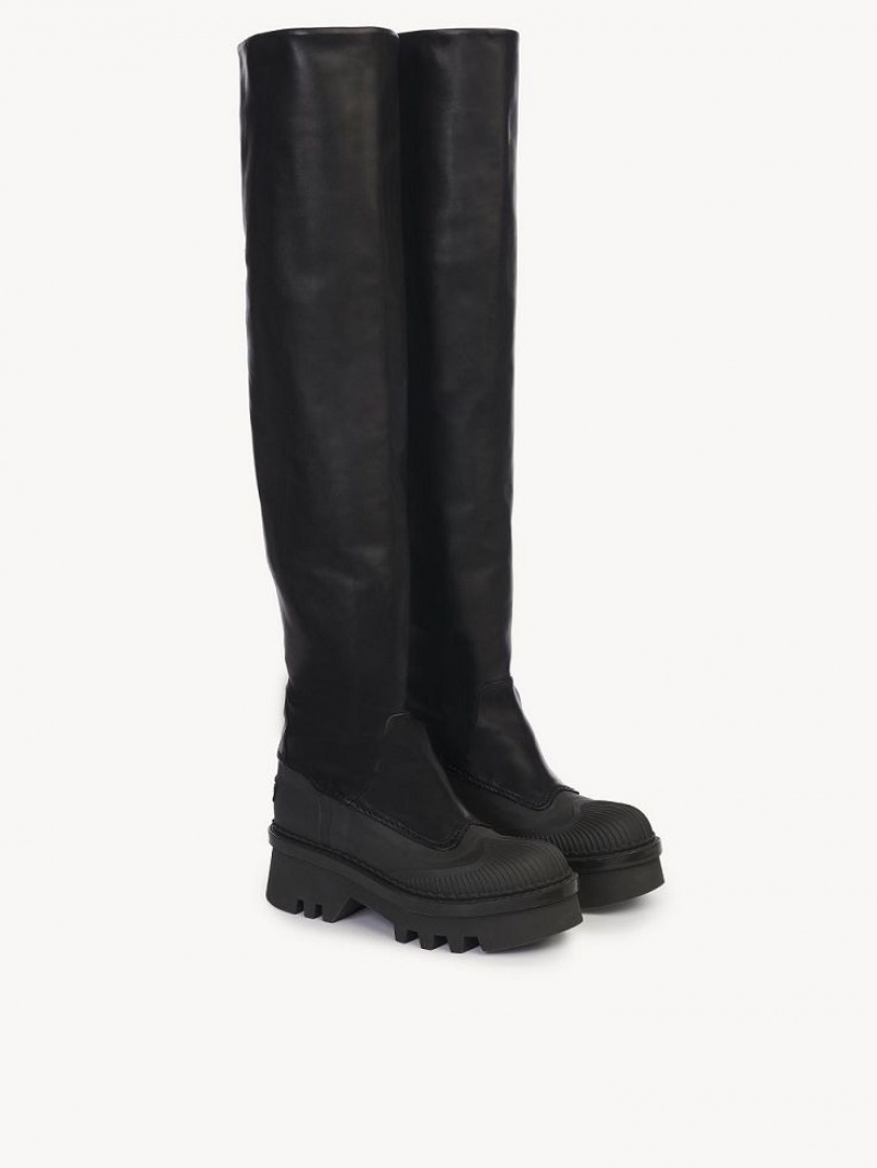 Chloe Raina Over-the-knee Boots Black | CHE-SR14198