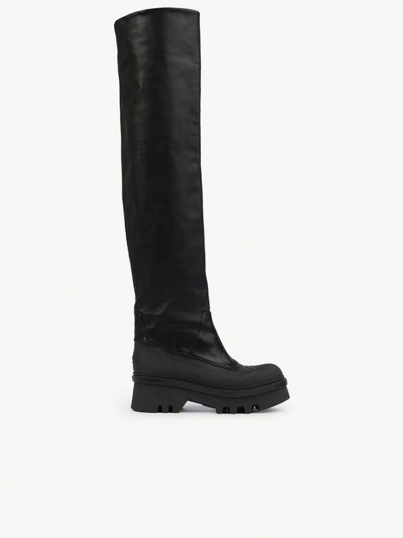 Chloe Raina Over-the-knee Boots Black | CHE-SR14198