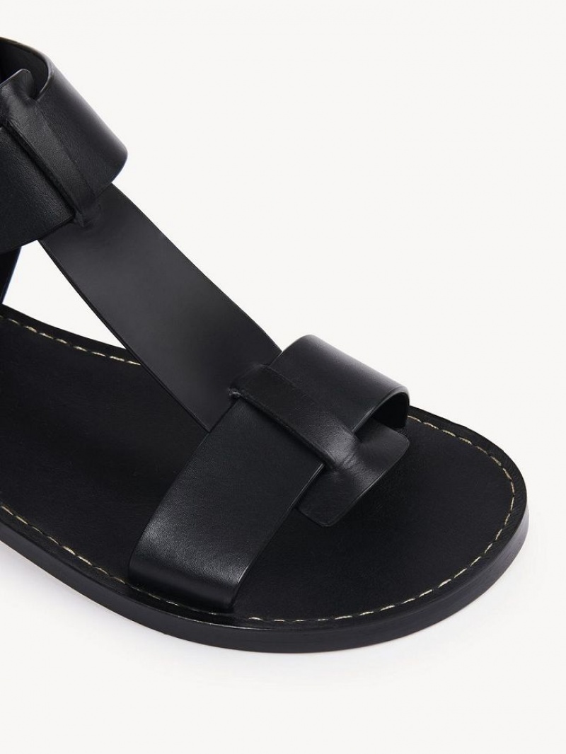 Chloe Rebecca Flat Sandals Black | CHE-SR14142