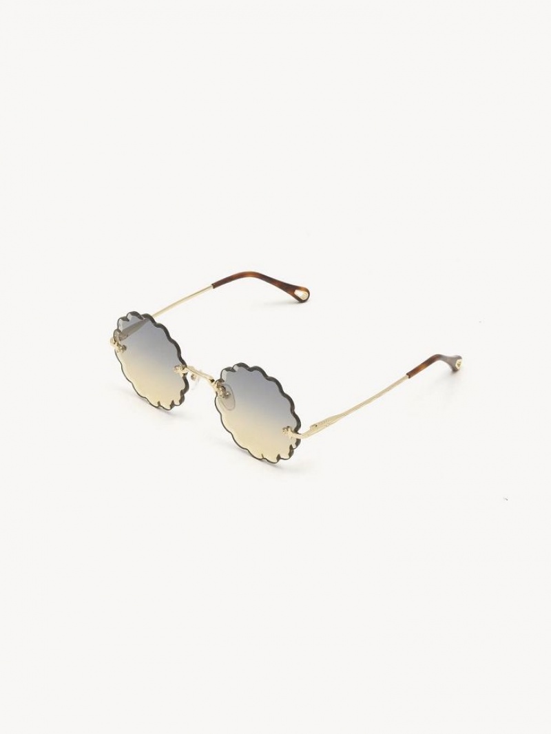 Chloe Rosie Petite Sunglasses GOLD/GREY ORANGE YELLOW | CHE-SR14556