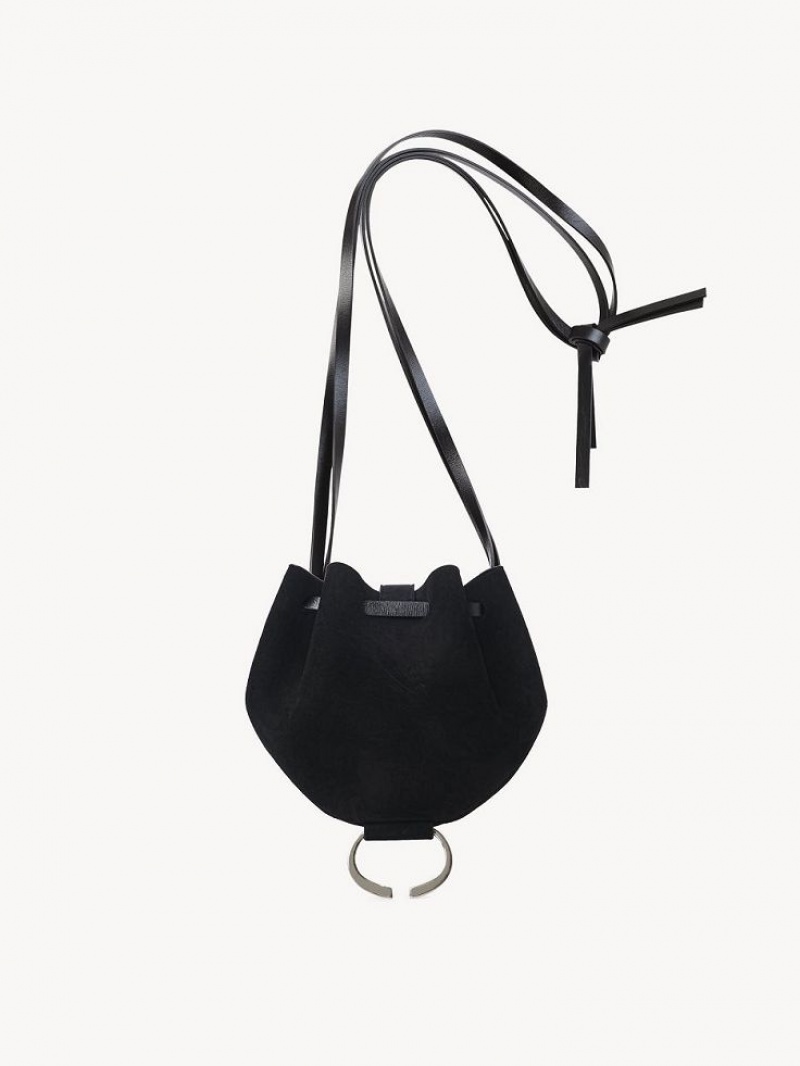 Chloe Round Pouch Mini Bags Black | CHE-SR13708