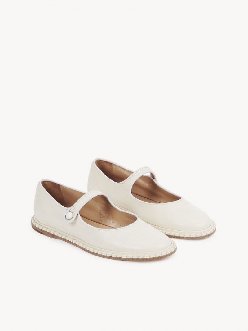 Chloe Rubie Ballet Flat Cloudy White | CHE-SR14259