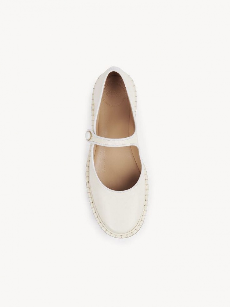 Chloe Rubie Ballet Flat Cloudy White | CHE-SR14259