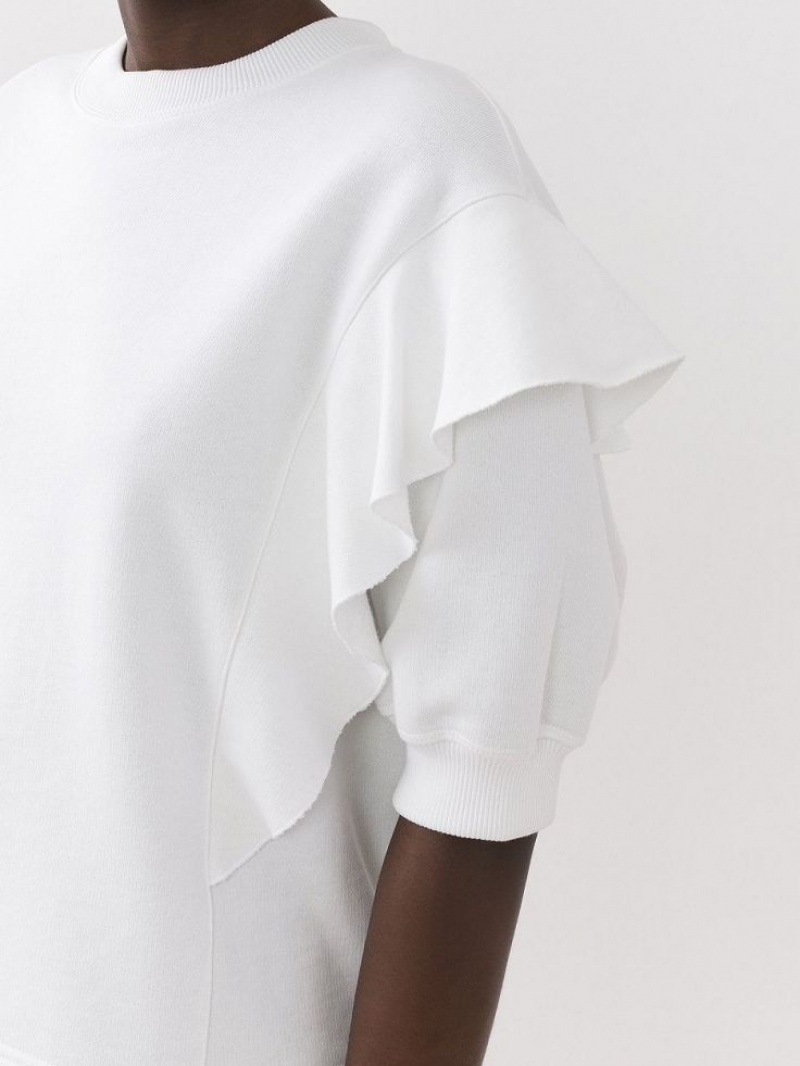 Chloe Ruffled Sweaters White | CHE-SR13898