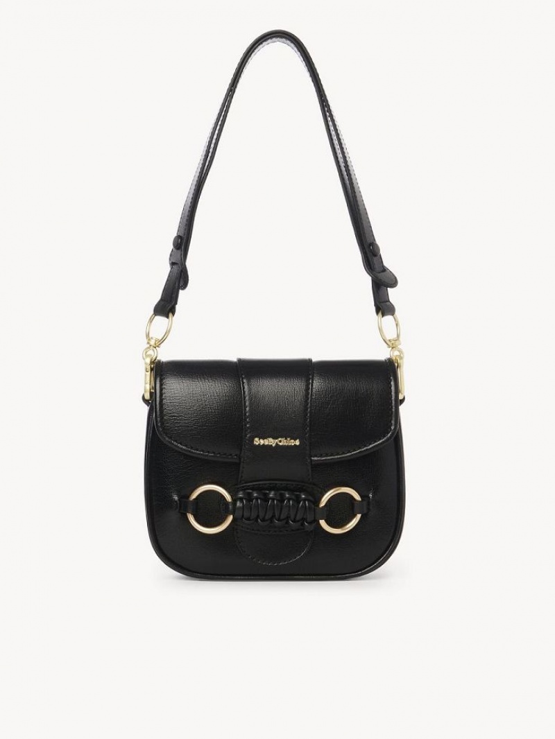 Chloe Saddie Satchel Shoulder Bags Black | CHE-SR14631