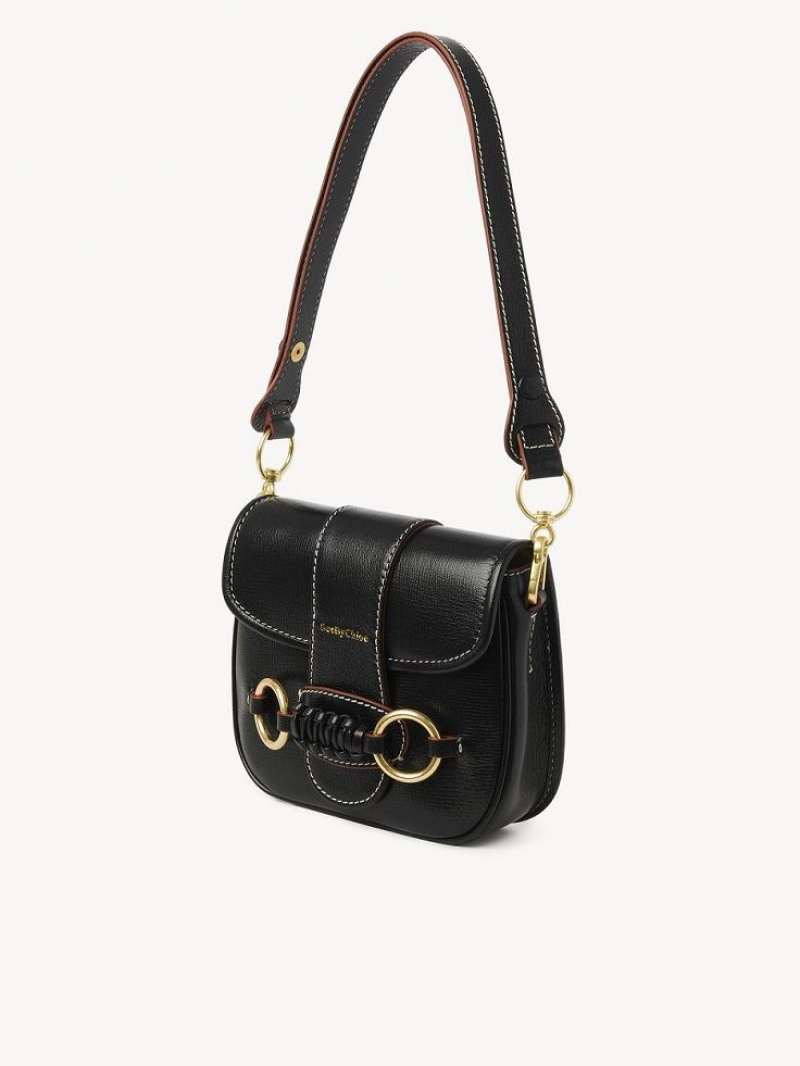 Chloe Saddie Satchel Shoulder Bags Black | CHE-SR14665