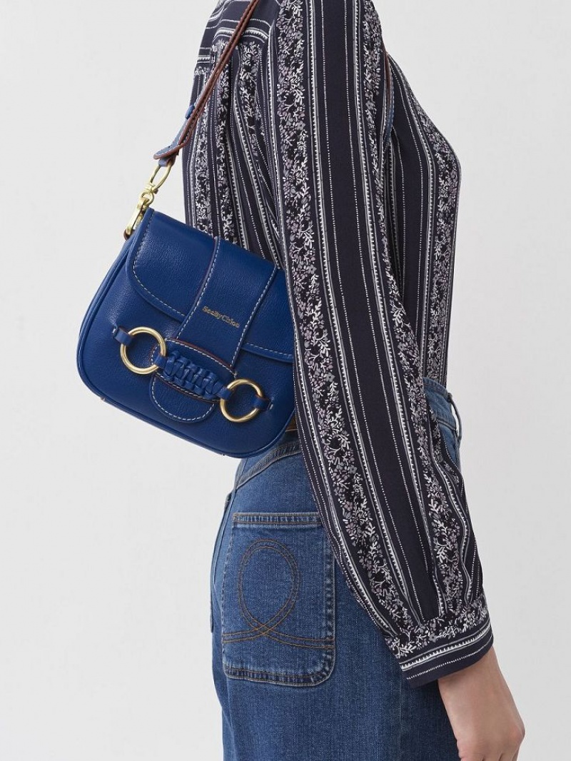 Chloe Saddie Satchel Shoulder Bags ETERNITY BLUE | CHE-SR14587