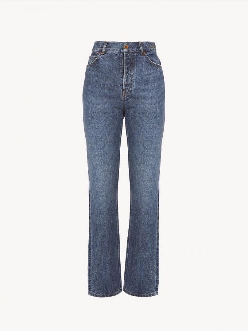 Chloe Semeru Straight-leg Jeans Dusky Blue | CHE-SR13977