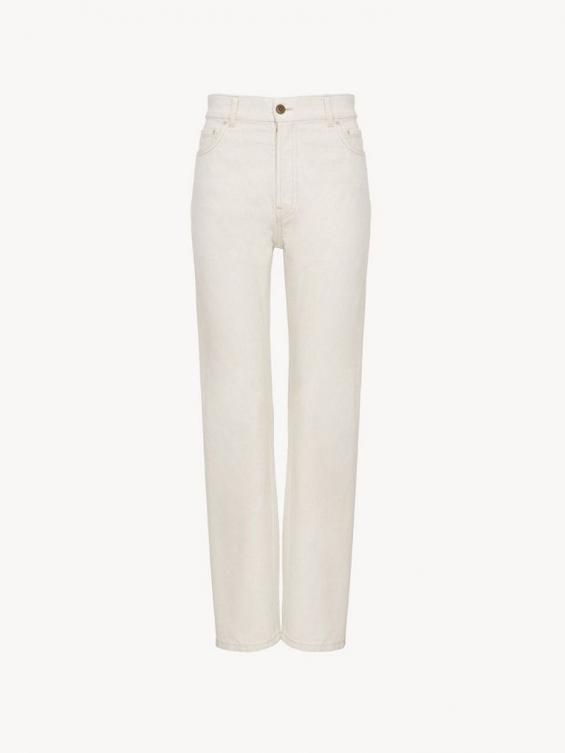 Chloe Semeru Straight-leg Jeans Iconic Milk | CHE-SR13996