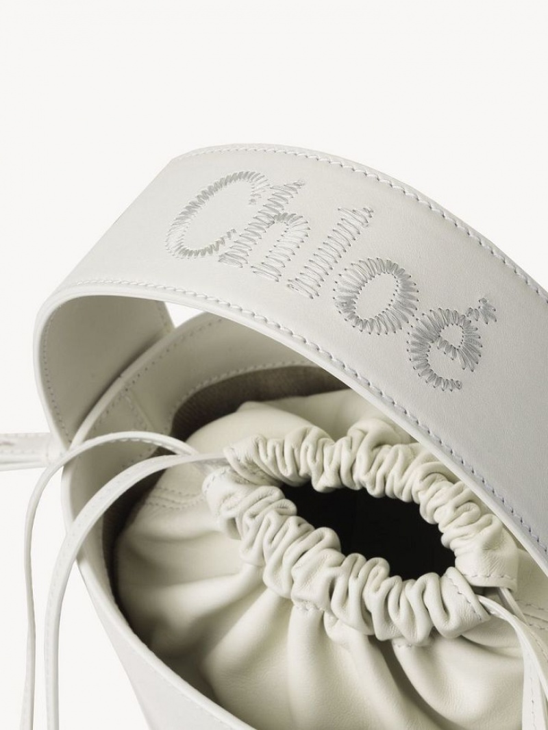 Chloe Sense Bucket Mini Bags White | CHE-SR13677