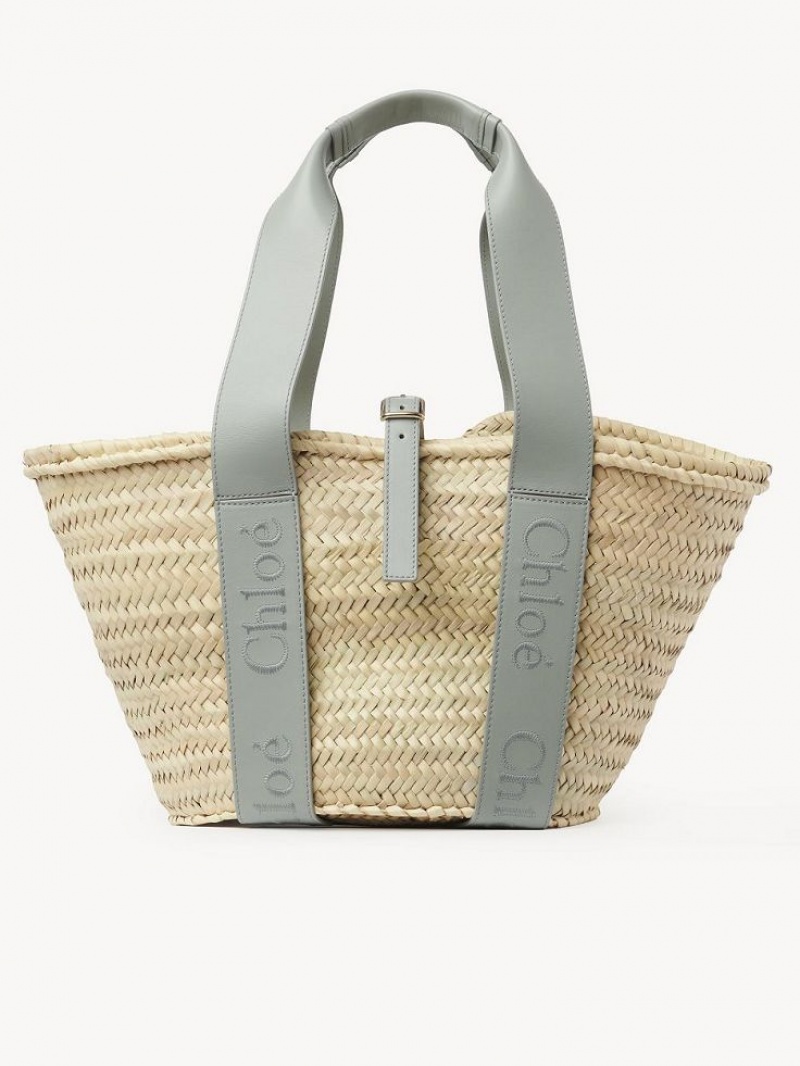 Chloe Sense Medium Basket Tote Bags BAY GREEN | CHE-SR13383