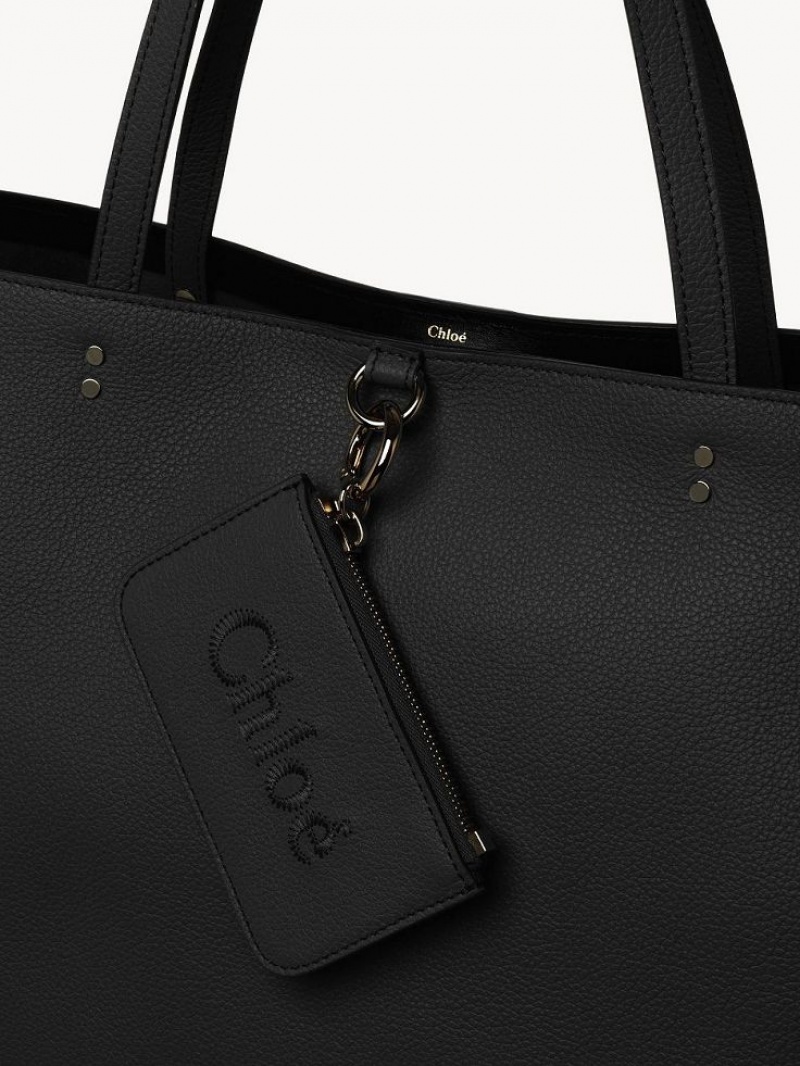 Chloe Sense Medium East-west Shoulder Bags Black | CHE-SR13455