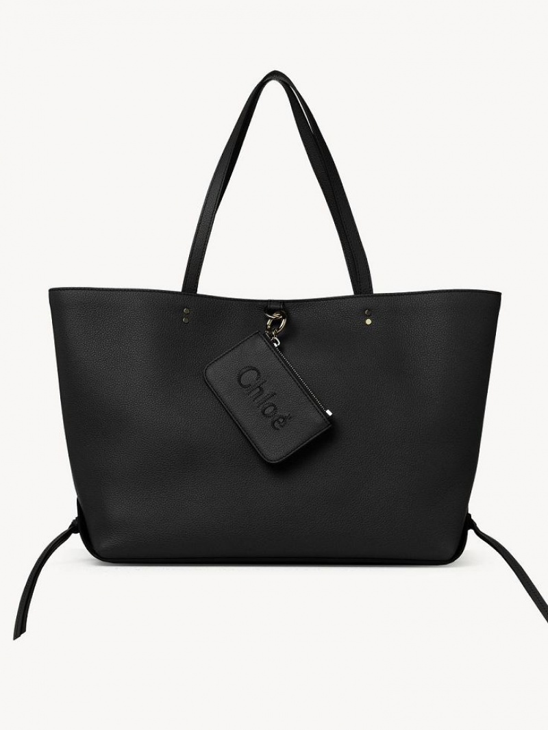 Chloe Sense Medium East-west Shoulder Bags Black | CHE-SR13455