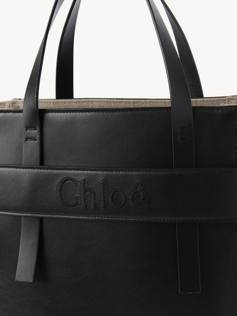 Chloe Sense Medium Shoulder Bags Black | CHE-SR13423