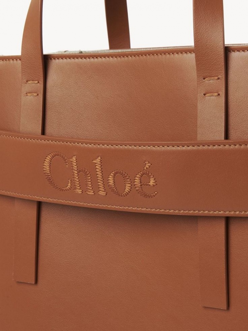 Chloe Sense Medium Shoulder Bags Caramel | CHE-SR13424