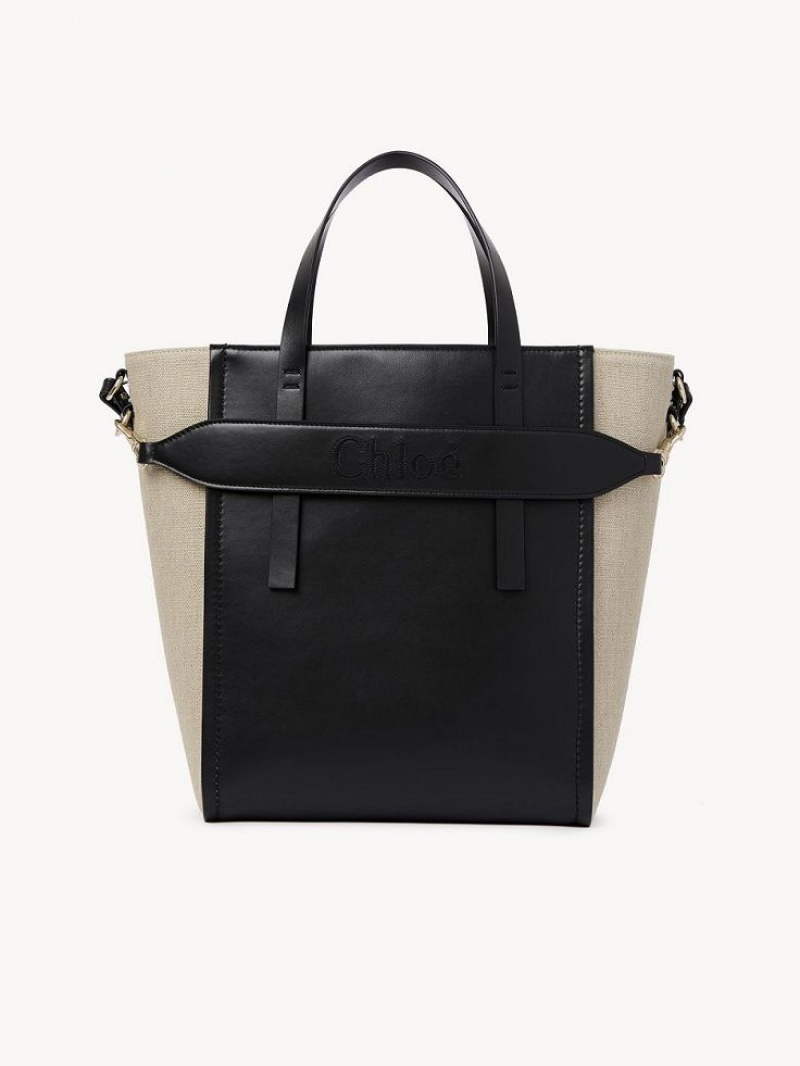 Chloe Sense Medium Tote Bags Black | CHE-SR13358