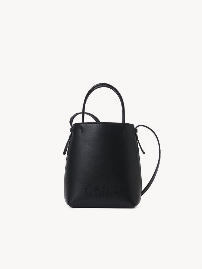 Chloe Sense Micro Crossbody Bags Black | CHE-SR13582