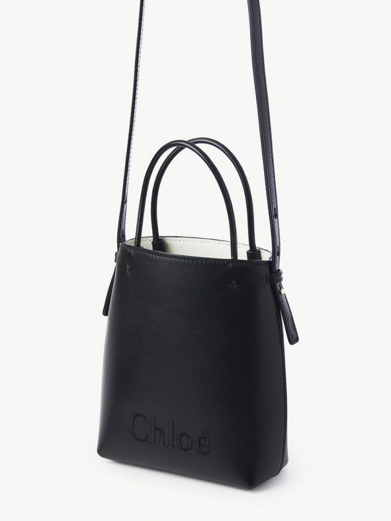 Chloe Sense Micro Crossbody Bags Black | CHE-SR13582