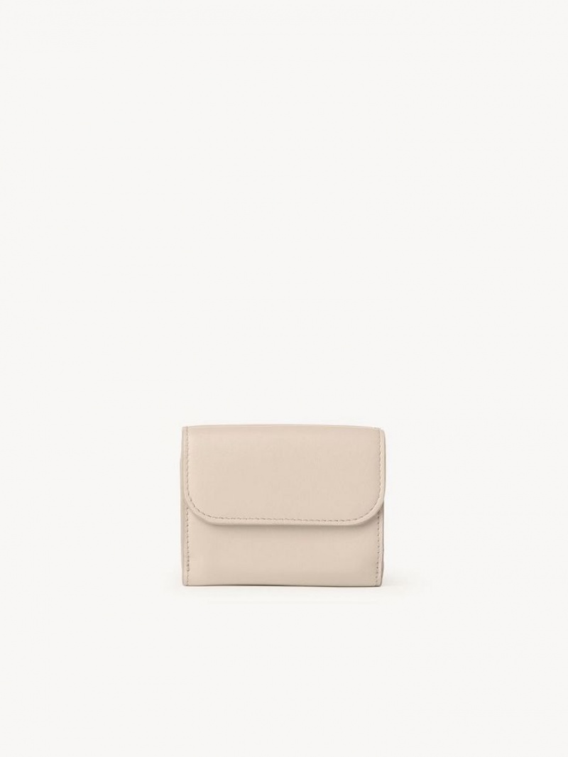 Chloe Sense Mini Tri-fold Compact Wallets Cement Pink | CHE-SR14274