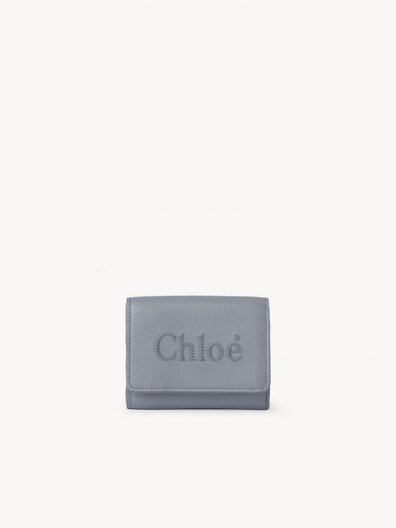 Chloe Sense Mini Tri-fold Compact Wallets STORM BLUE | CHE-SR14275