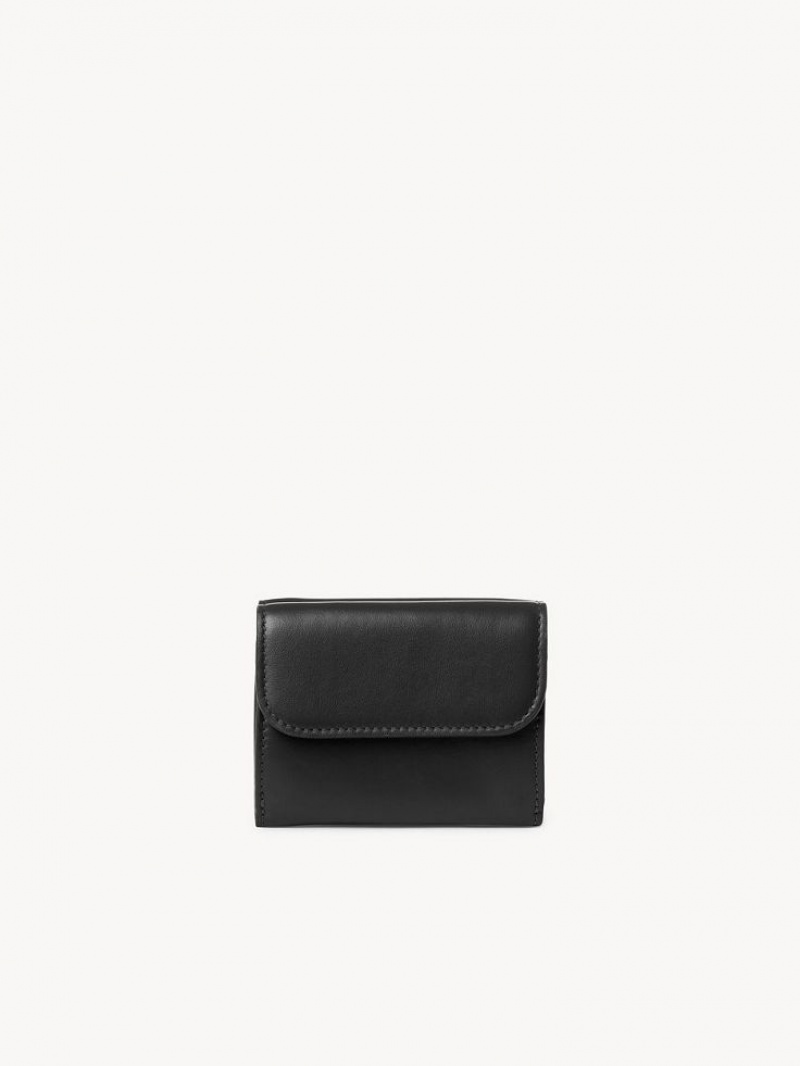 Chloe Sense Mini Tri-fold Compact Wallets Black | CHE-SR14277