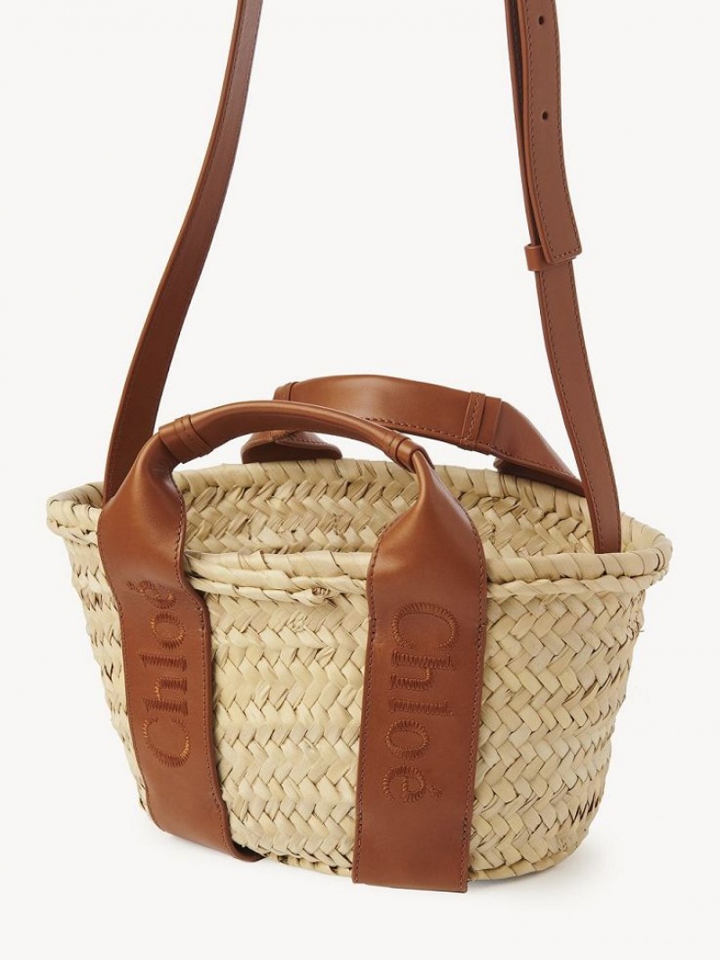 Chloe Sense Small Basket Shoulder Bags Caramel | CHE-SR13403