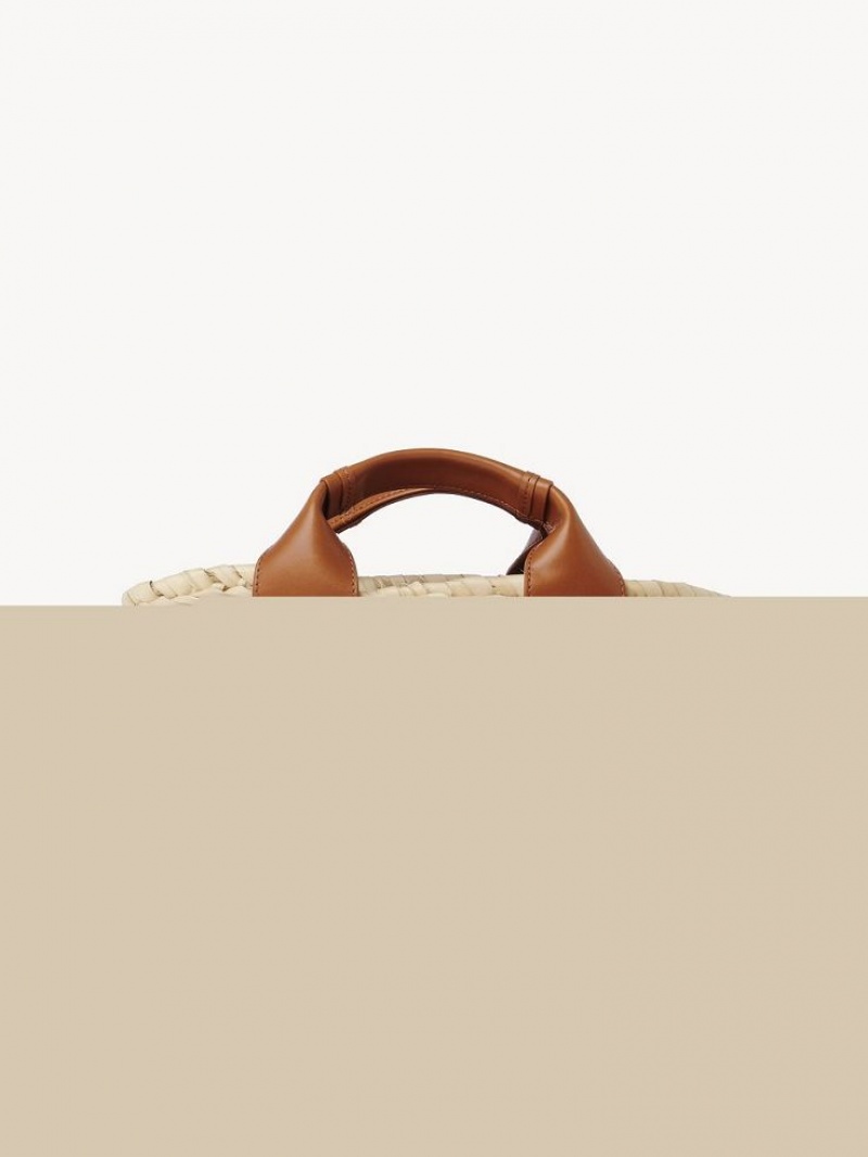 Chloe Sense Small Basket Tote Bags Caramel | CHE-SR13320