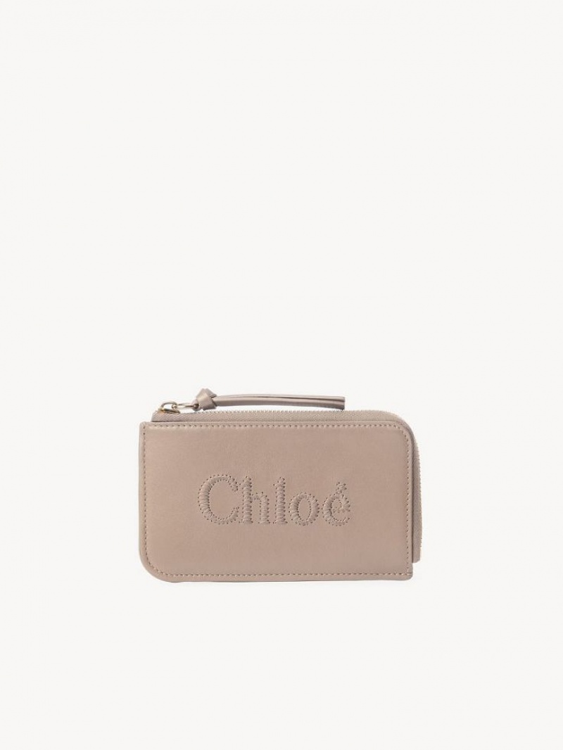 Chloe Sense Small Coin Purses Nomad Beige | CHE-SR14322