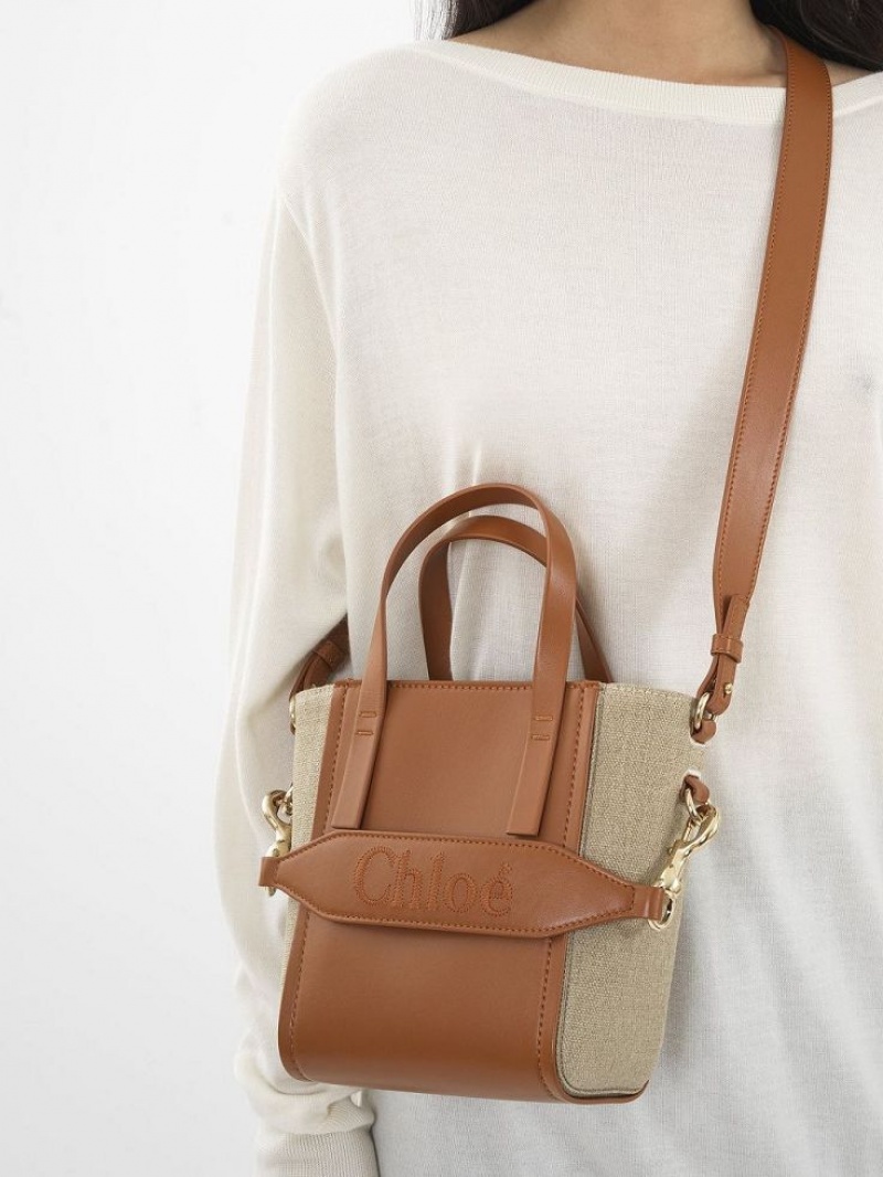 Chloe Sense Small Tote Bags Caramel | CHE-SR13285