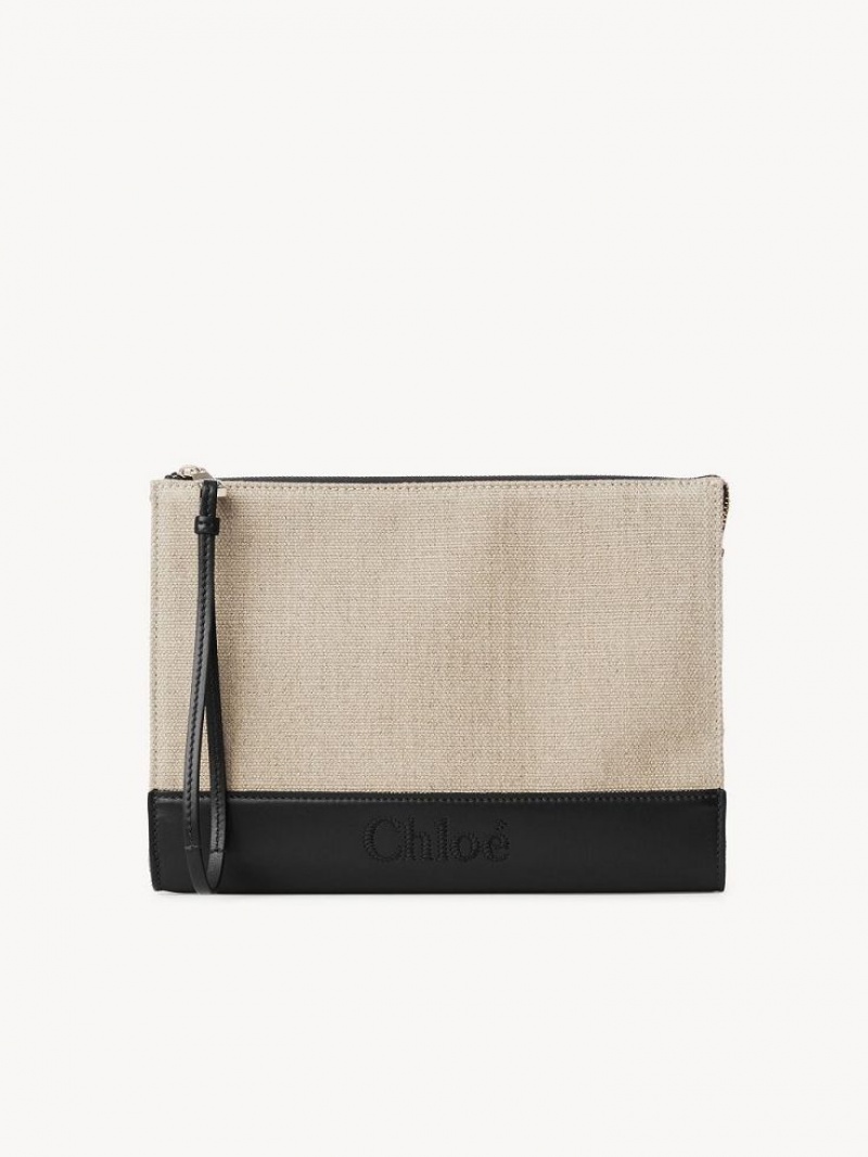 Chloe Sense Zippered Pouches Black | CHE-SR14328