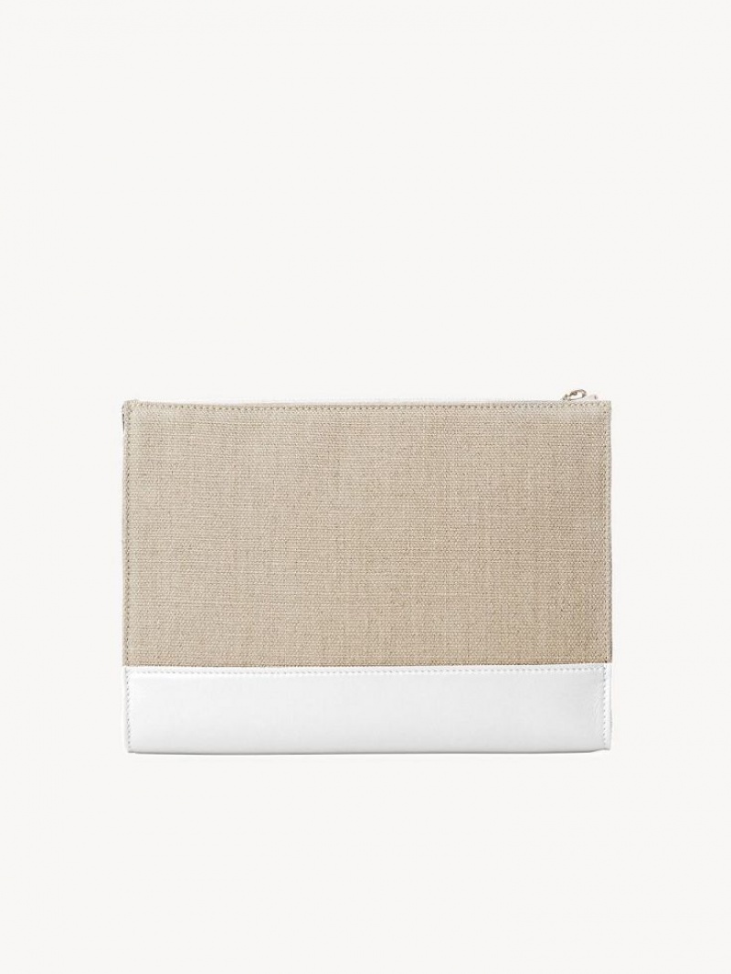 Chloe Sense Zippered Pouches Crystal White | CHE-SR14327