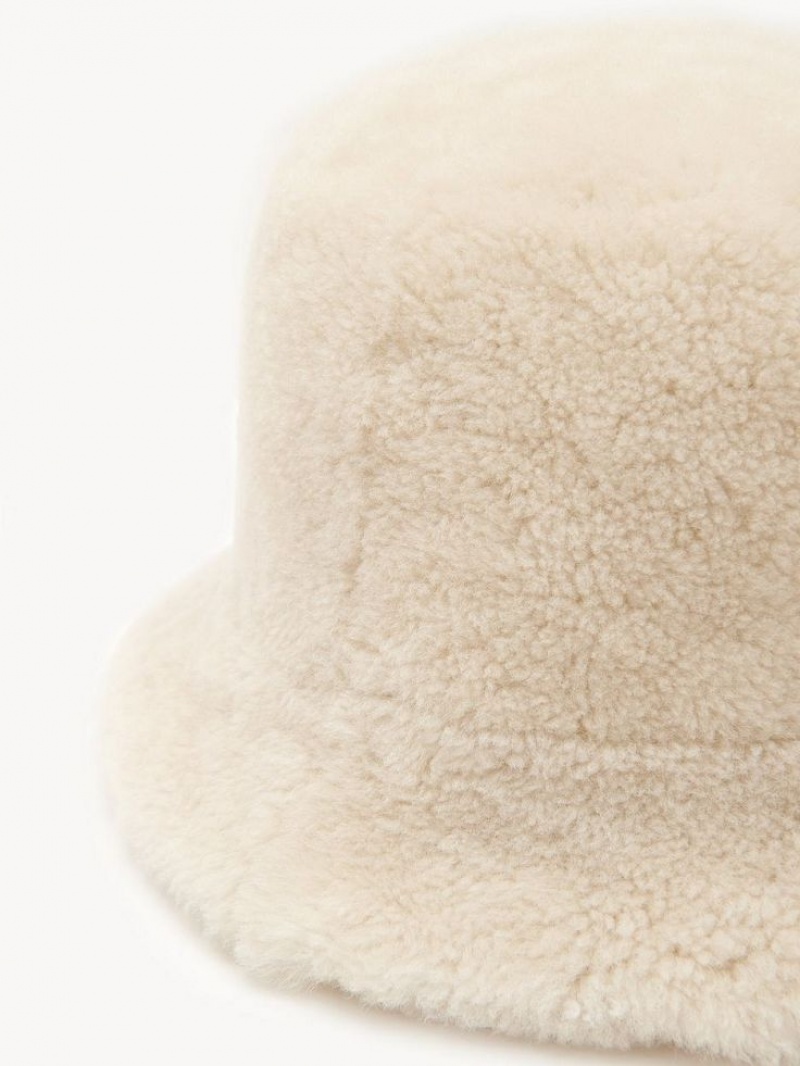 Chloe Shearling Hats Soft Beige | CHE-SR14481