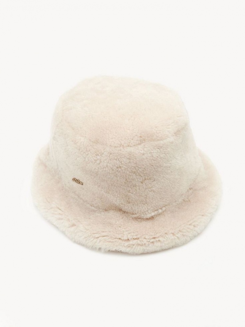 Chloe Shearling Hats Soft Beige | CHE-SR14481