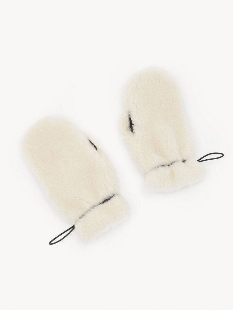 Chloe Shearling Mittens Hats Chocolate | CHE-SR14478