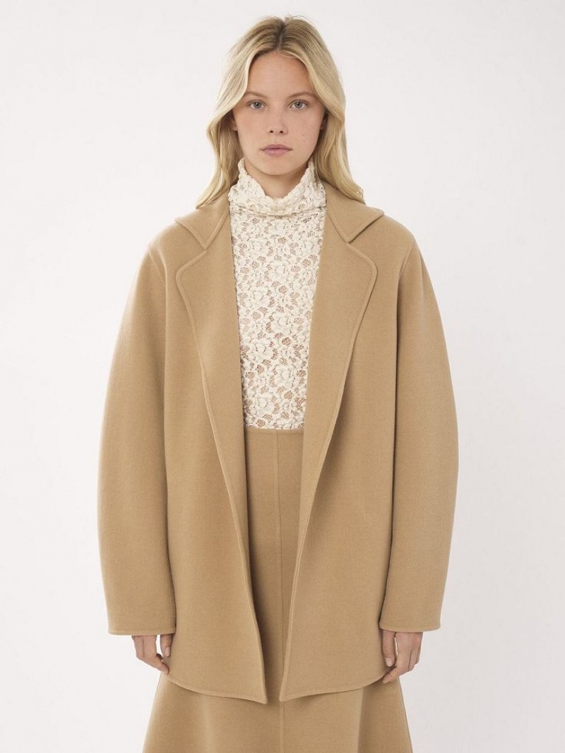 Chloe Short Belted Coats Pearl Beige | CHE-SR13824