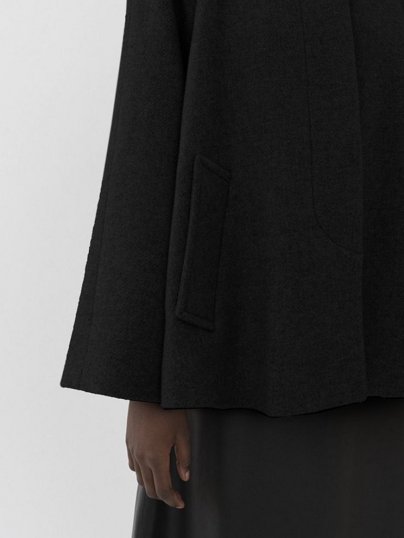 Chloe Short Cape Coats Black | CHE-SR13808