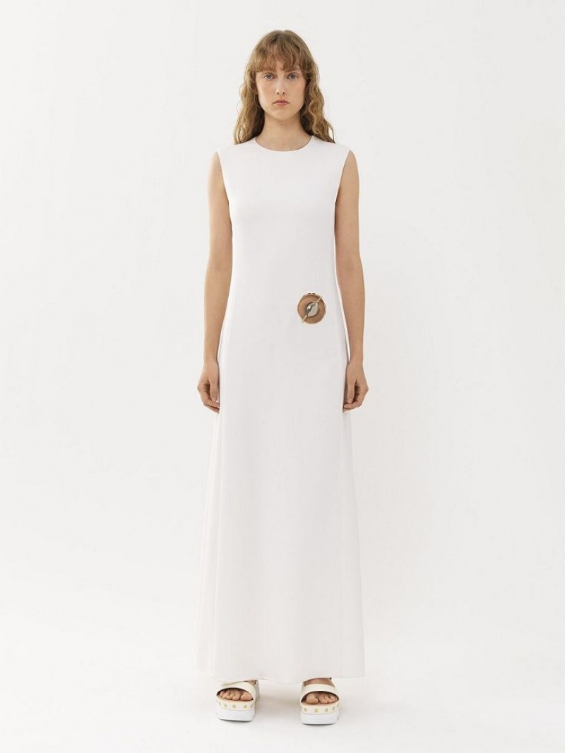 Chloe Sleeveless Dresses White | CHE-SR13845