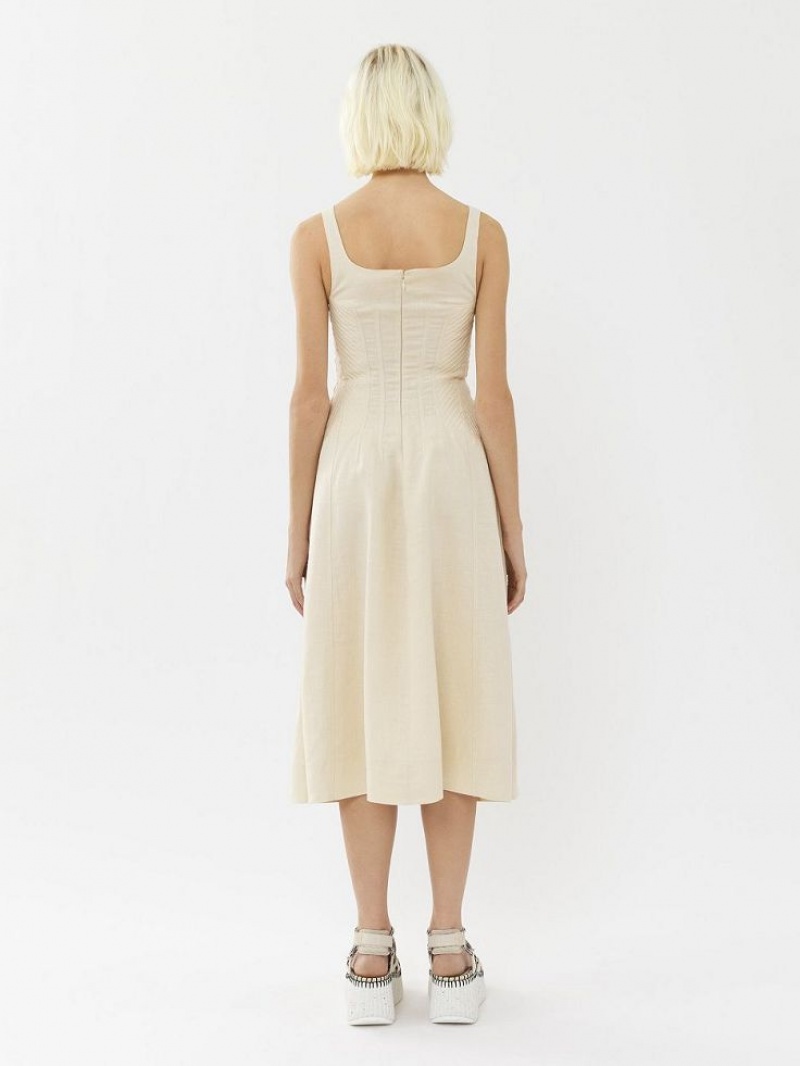 Chloe Sleeveless Midi Dresses COCONUT MILK | CHE-SR13843