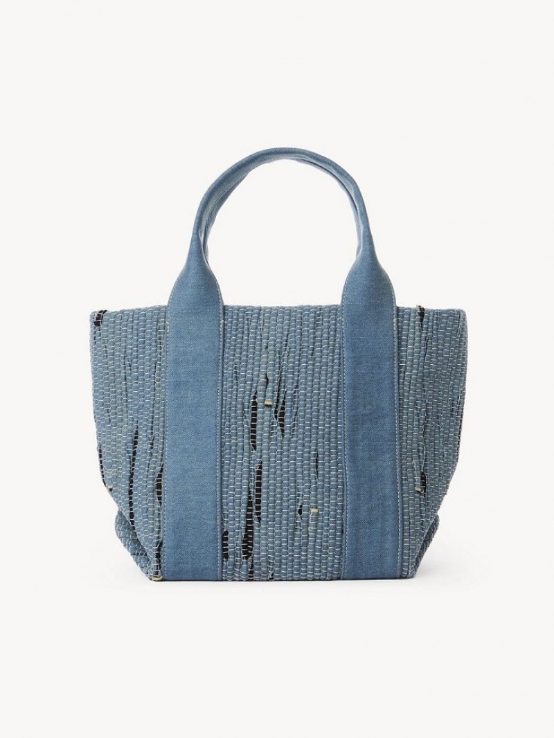 Chloe Small Laetizia Tote Bags Denim | CHE-SR14709