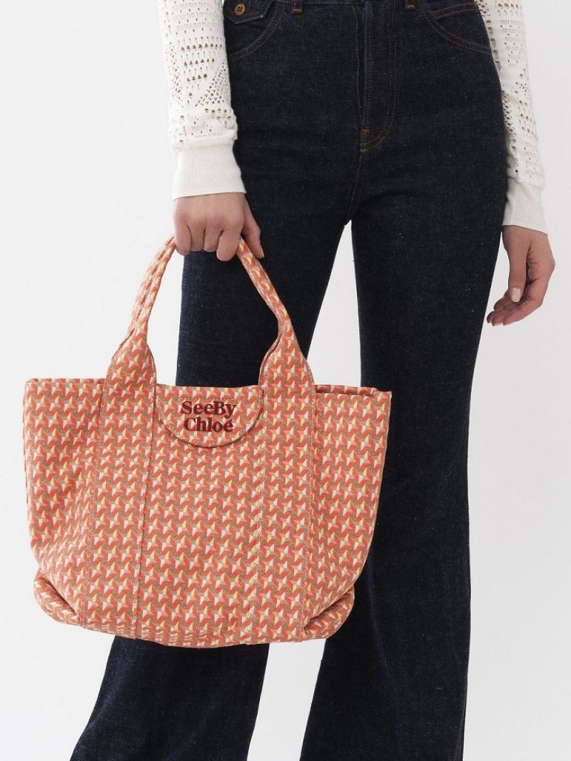 Chloe Small Laetizia Tote Bags HAPPY ORANGE | CHE-SR14702