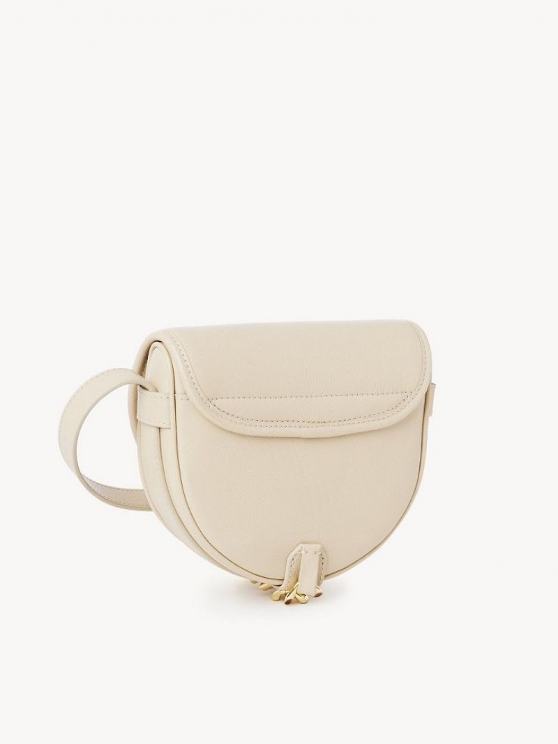 Chloe Small Mara Saddle Shoulder Bags Cement Beige | CHE-SR14628