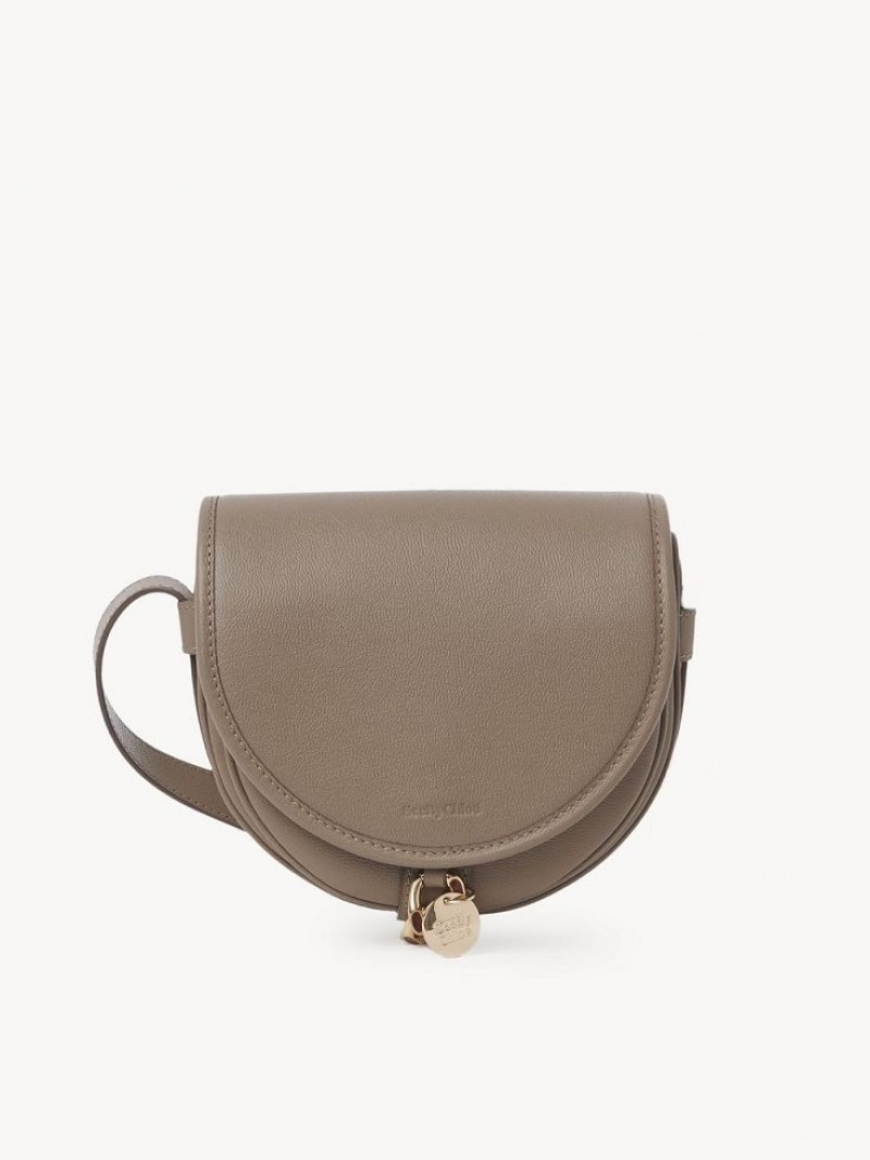 Chloe Small Mara Saddle Shoulder Bags Motty Grey | CHE-SR14627