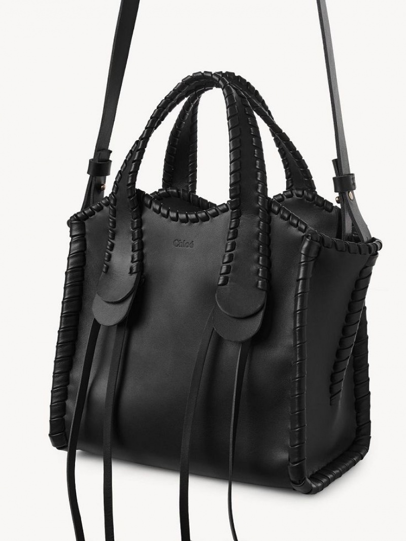 Chloe Small Mony Tote Bags Black | CHE-SR13377