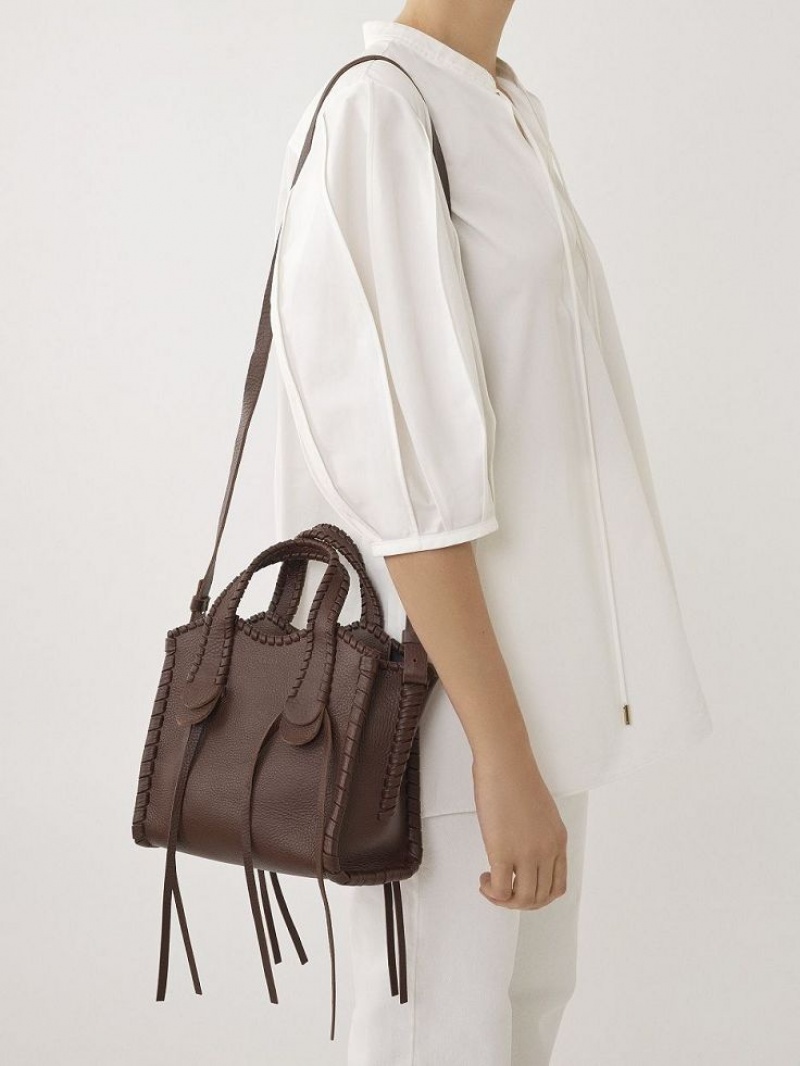 Chloe Small Mony Tote Bags Chocolate | CHE-SR13379