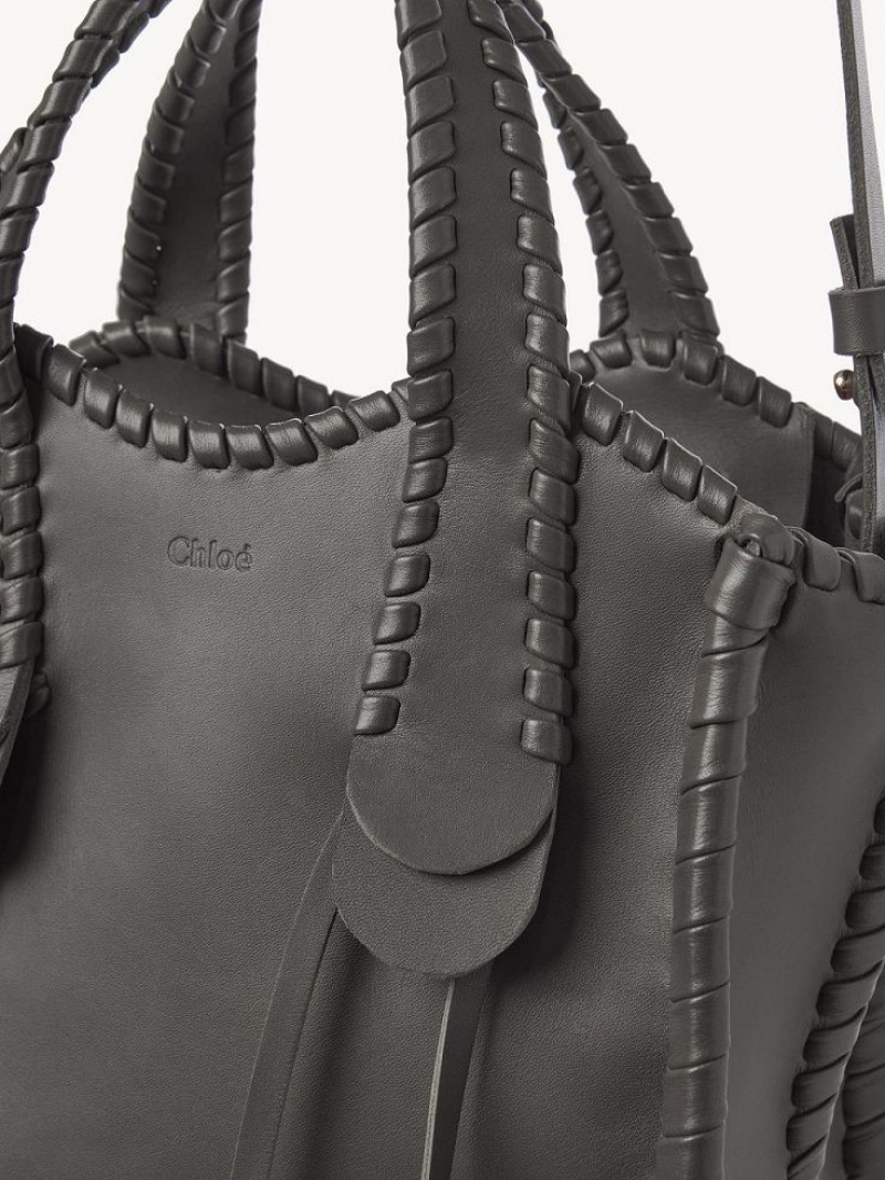 Chloe Small Mony Tote Bags Elephant Grey | CHE-SR13398