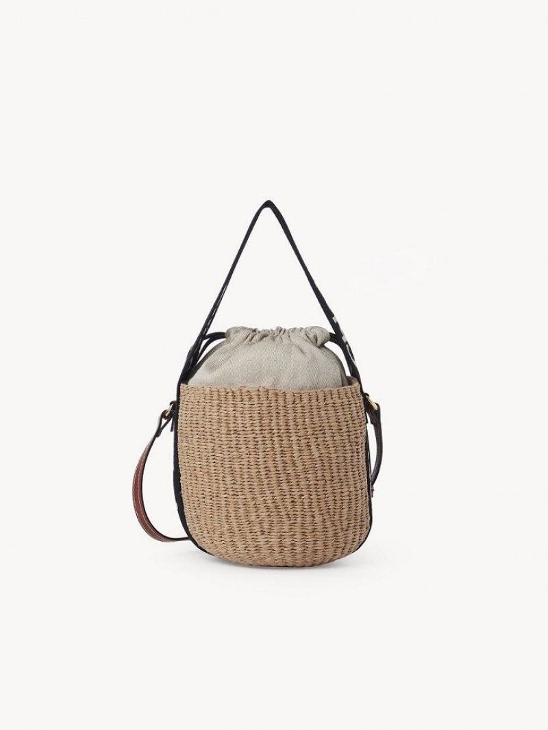 Chloe Small Woody Basket Crossbody Bags BLACK - BEIGE 1 | CHE-SR13566