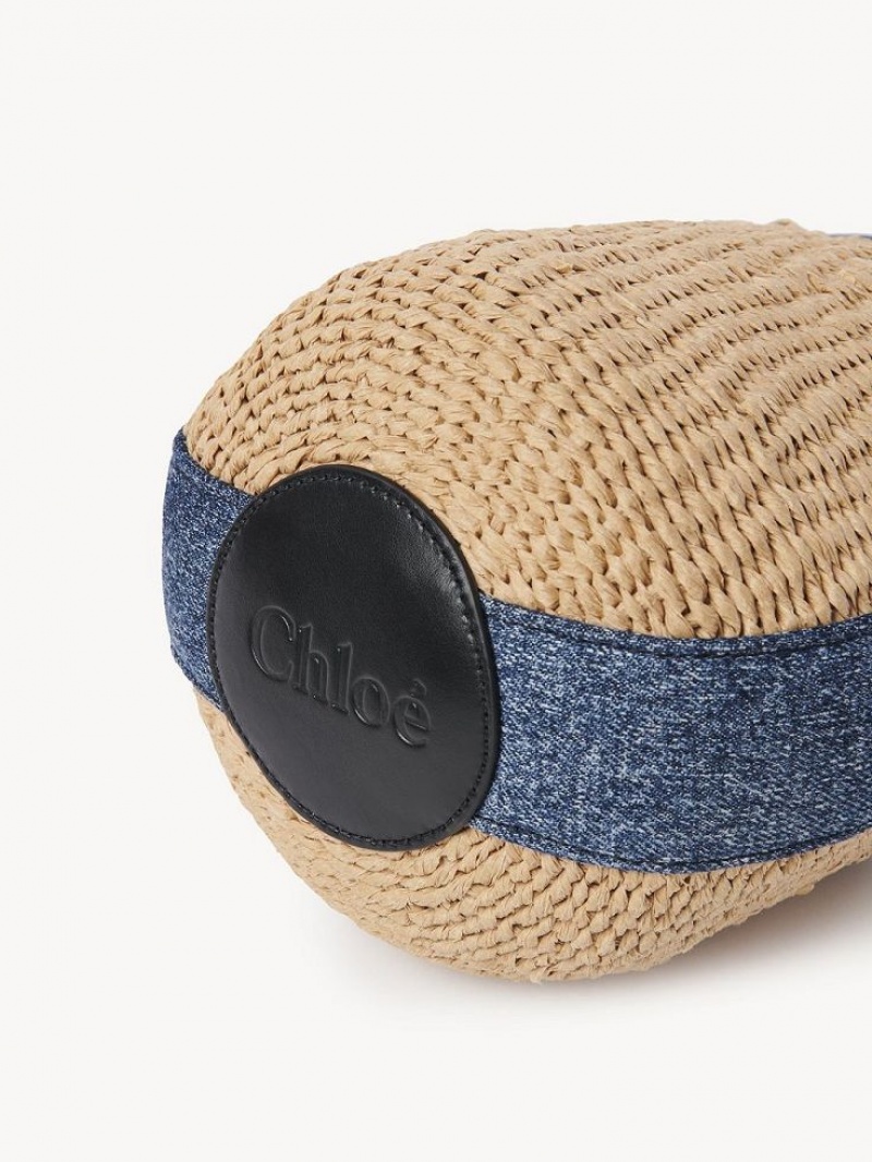 Chloe Small Woody Baskets Denim | CHE-SR13650